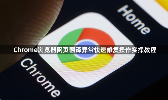 Chrome浏览器网页翻译异常快速修复操作实操教程1