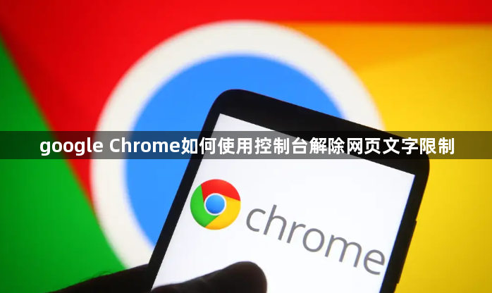 google Chrome如何使用控制台解除网页文字限制1
